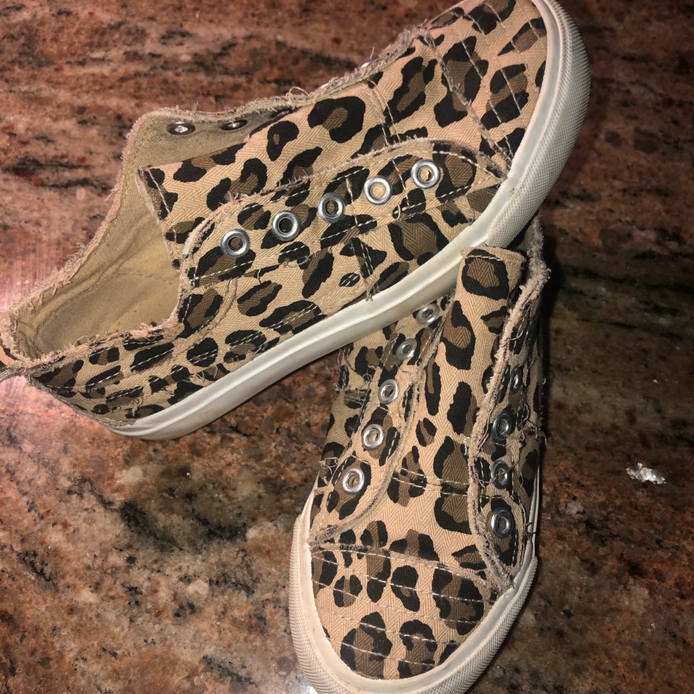 Corkys Babalu Leopard print slip ons